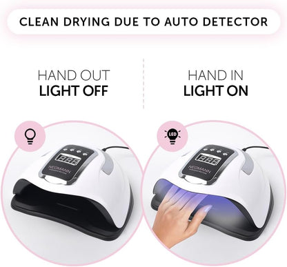 NEOMANN UV Lampe Für Gelnägel - 280 Watt & 66 Lampen, Professionelle LED Lampe Nägel,Schneller Nageltrockner, 4 Timer Einstellungen - LED Nagellampe, Nagellack UV Lampe