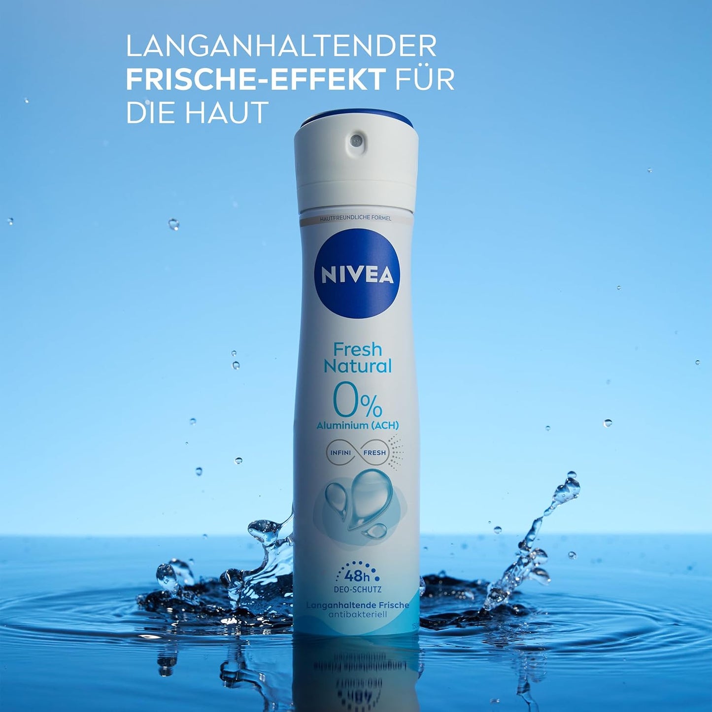 NIVEA Fresh Natural Deo Spray, Deo Ohne Aluminium (ACH) Mit Sanfter Pflege, Antibakterielles Deodorant Mit 48H Schutz Und Einzigartiger INFINIFRESH Formel (150 Ml)