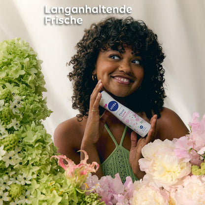 NIVEA Deo Spray Floral Love Limited Edition, Deodorant Mit 72H Anti-Transpirant-Schutz, Antitranspirant Mit Einer Duftkomposition Aus Orientalischen Blüten (150 Ml)