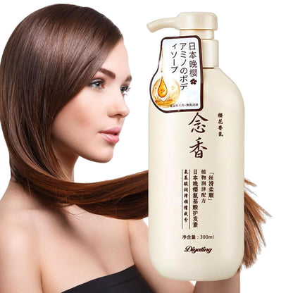 Japanisches Shampoo Und Spülung | Sakura Japanisches Shampoo Gegen Haarausfall - 300 Ml Nährendes Kopfhaut- -Shampoo, Feuchtigkeitsspendendes Reparatur- -Haarwuchs-Shampoo Für Tief Genährtes