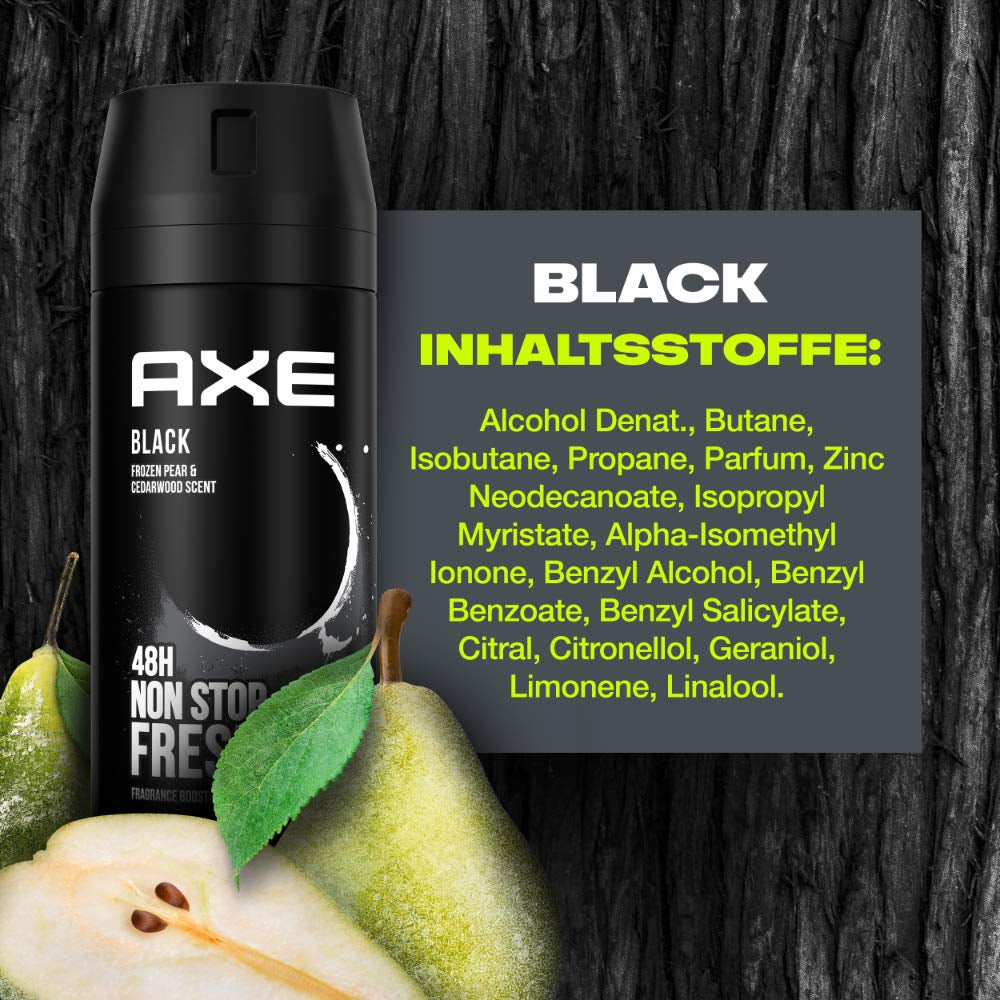 Axe Bodyspray Black Deo Ohne Aluminium Sorgt 48 Stunden Lang Für Effektiven Schutz Vor Körpergeruch 150 Ml
